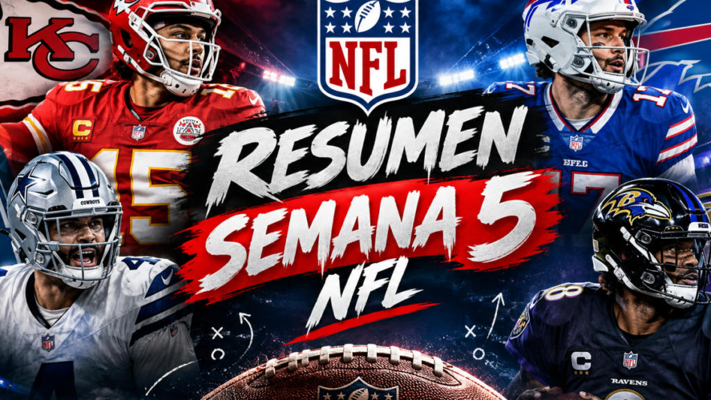 Resumen de la Semana 5 de la NFL 2026: Resultados, partidos destacados y posiciones actualizadas de la AFC y NFC